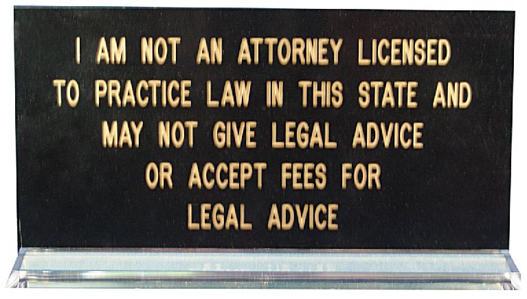 I Am Not a Lawyer Arizona Notary Desk Sign