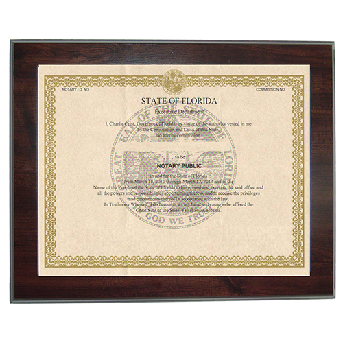 Arizona Notary Commission Certificate Frame 8.5 x 11 Inches