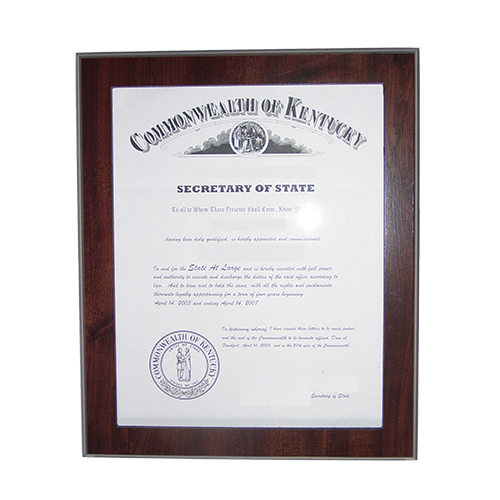 Arizona Notary Commission Frame Fits 11 x 8.5 x inch Certificate