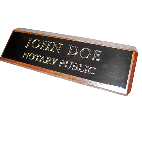 Arizona Notary Walnut Desk Sign