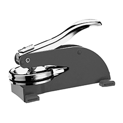 This Arizona notary seal desk embosser is made of heavy duty metal and designed with an extra extra-long handle to provide you with the leverage you need to produce sharp raised Arizona notary seal impressions with minimal effort even on heavy paper stock. Or, if you'll be making a lot of notary seals impressions, you'll appreciate this embosser's ease of use. Additional features include skid-proof feet designed to protect furniture finishes, a sliding lock mechanism for easy storage. Creates notary seal impressions of 1-5/8 inches.